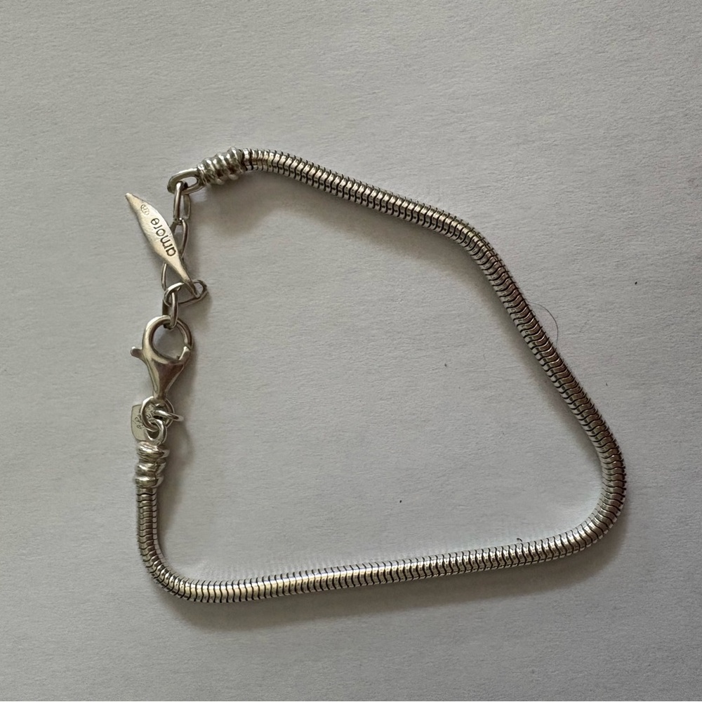 Amor and baci Silver stamped Bracelet